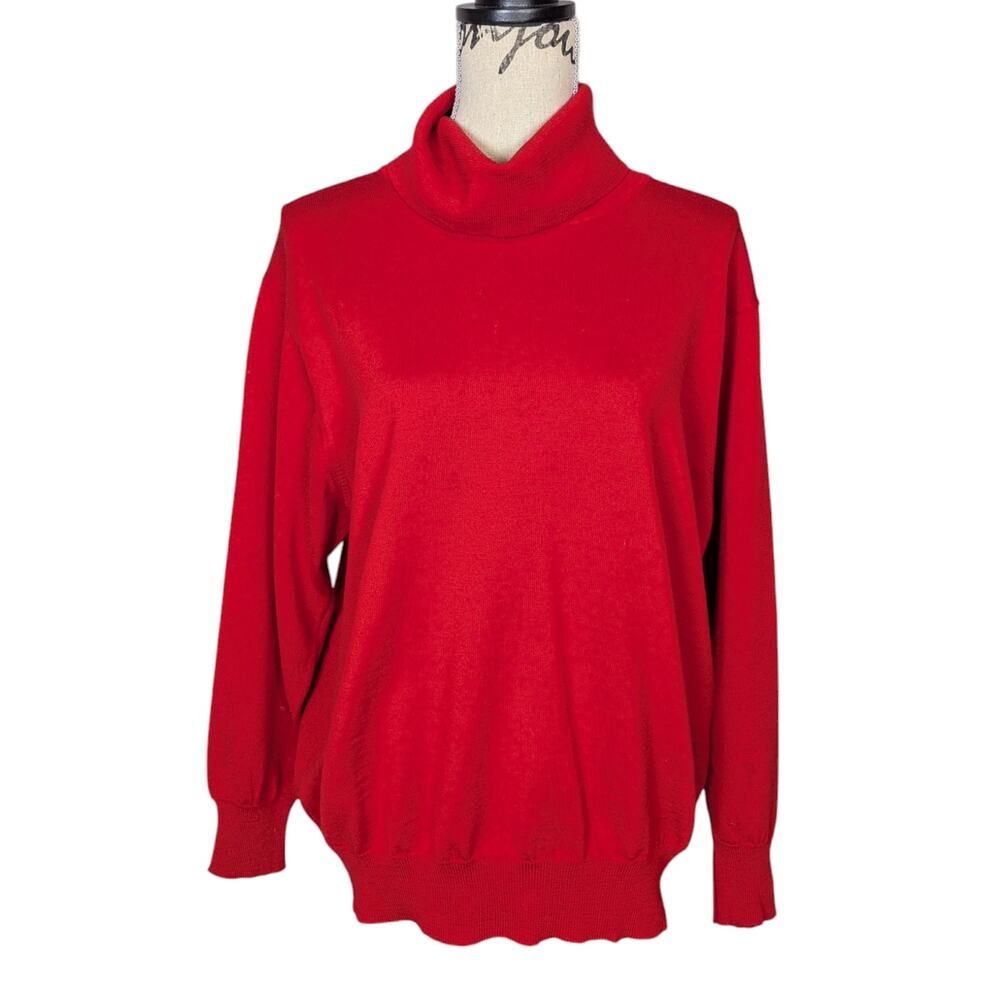 Marz Wool Turtleneck Sweater Red Size 14
